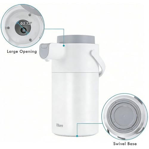 Airpot Coffee Dispenser with Pump (102 Ounces / White)