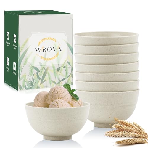 wheat straw dessert bowls 10oz set of 8 (10 oz / Beige)