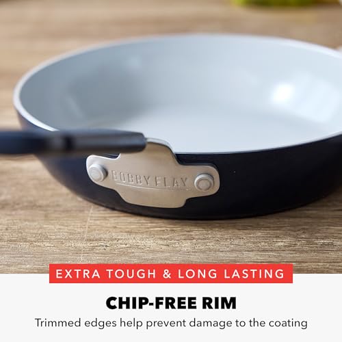x Bobby Flay 8" Diamond Ceramic Nonstick Frying Pan (8" Frying Pan Skillet / Oxford Blue)