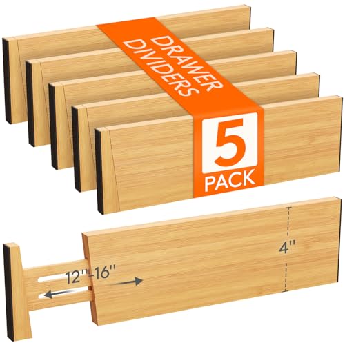 4" High Dresser Drawer Dividers (4"H, 12-16"L)