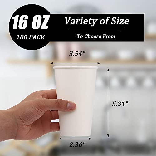 180 Pack16 oz Disposable Coffee Cups (16 oz-180 Pack)