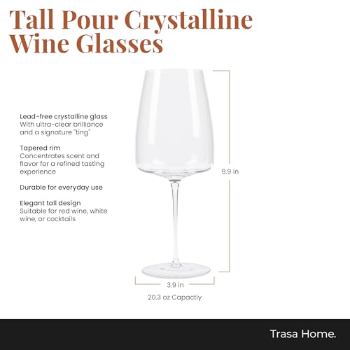 Tall Pour Wine Glasses by Larder & Vine (4 Count)