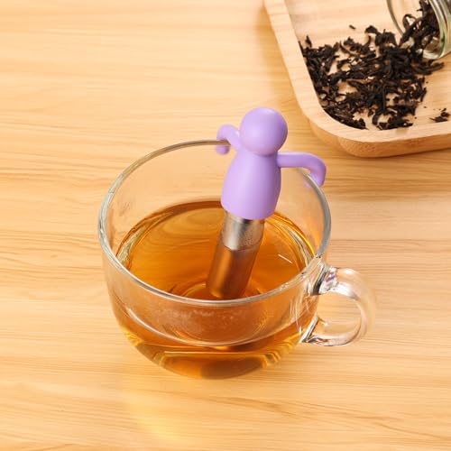 Loose Leaf Tea Steeper Infuser Extra Fine Mesh Stainless Steel (Purple)