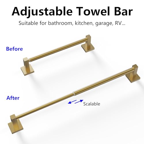 Towel Bar Towel Racks for Bathroom Wall Mounted (Gold / Wall-Mounted)