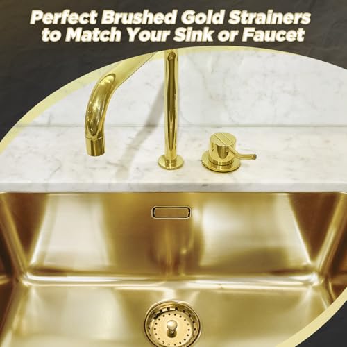 3 Pcs Sink Plug Stopper Disposal Drain Strainer (Antique Gold)