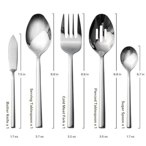 Potter 45 Piece Forged Stainless Steel Flatware Set Cutlery Set (Silver / 45 pieces for 8)
