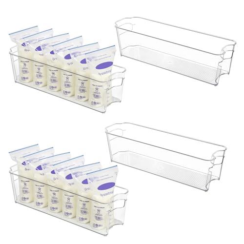 4Pcs Clear Breastmilk Storage Bags Container in Freezer Fridge