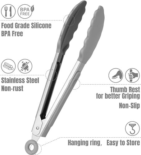 Small Silicone Kitchen Tongs 7 (Neutral-1)