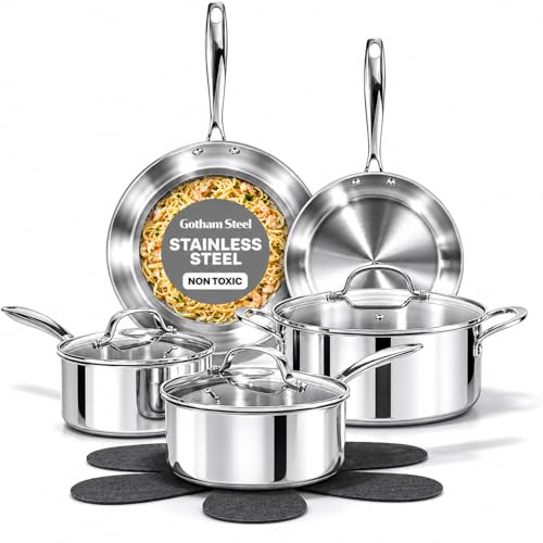 10 Pcs Tri Ply Stainless Steel Cookware Set
