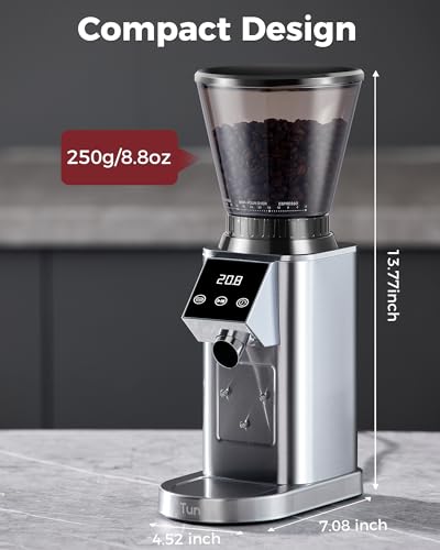 G1 Conical Burr Coffee Grinder with 48 Grind Settings (Silver)