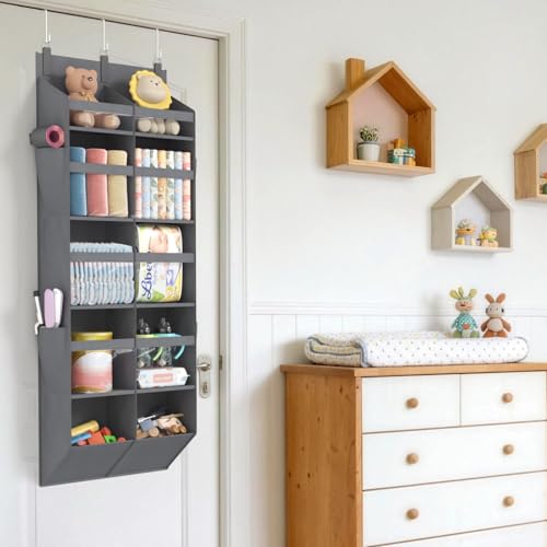 1 Pack Over the Door Organizer 10 Section Hanging Storage Dark Gray (Gray / 10 section)