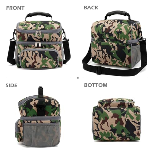 Double Layer Cooler Insulated Lunch Bag Adult Lunch Box Large Tote Bag for Men
