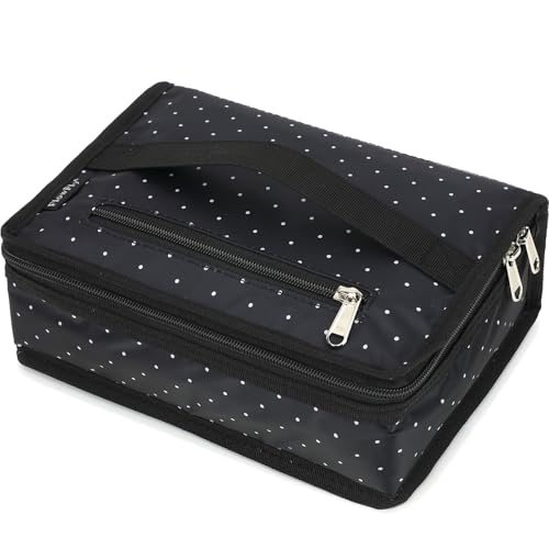 Small Insulated Lunch box Portable Soft Bag Mini Cooler Thermal Meal Tote Kit with Handle for Work (Dot)