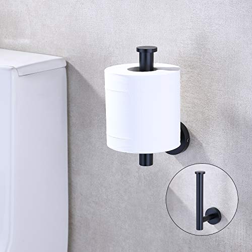 Toilet Paper Holder SUS304 Stainless Steel Round Size Matte Black 2 Pack (2 Count)