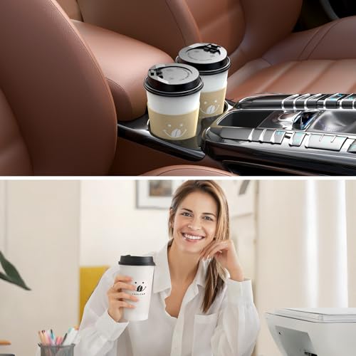 Coffee Cups with Lids and Sleeves (White-300packs / 16 oz)