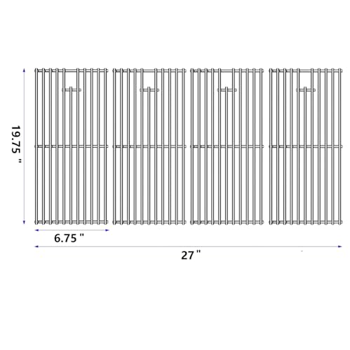 17/17.5/19.5 Inch Stainless Steel Grill Grates for Chargriller Akorn 2121, 2123, 2222, 2828, 3001, 3030, 3725, 4000, 5050, 5252, 5650, 9020, Replacement 19 3/4 Inch * 27 Inch (19.75" D x 27" W)