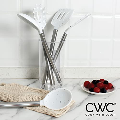 Silicone Cooking Utensils (Speckled White / 5 Pieces)