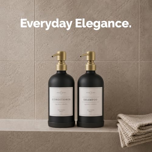 Black Glass Soap Dispenser (Matte Black Bottle / Brushed Gold Pump)
