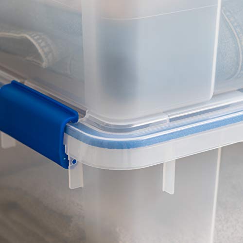 4-Pack 26.5/44 Combo Qt Storage Bins with Gasket Lids, Clear/Blue (27 & 44 Qt. Combo)