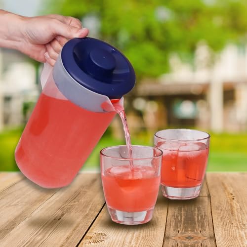 Water Pitcher with Lid 1 Gallon Pitcher BPA Free & Phthalate Free (Navy)