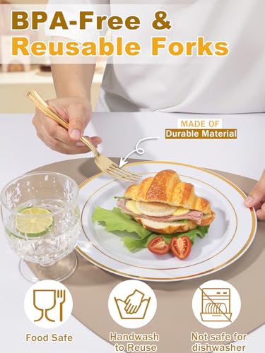 300PCS Gold Plastic Forks (Gold / 300)