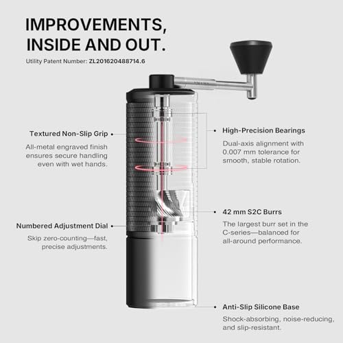 C5 ESP Pro Manual Coffee Grinder with S2C (Black / Chestnut C5 ESP)
