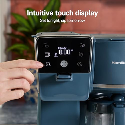 2 Way Drip Coffee Maker & Single Serve Coffee Machine (12 Cup / Kitchen Makeover Blue)
