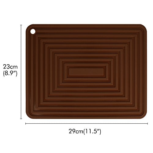 2 Pack Large Silicone Trivet Mats (Coffee)