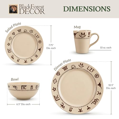 Cattle Branded Dinnerware Set 10.5"Dia