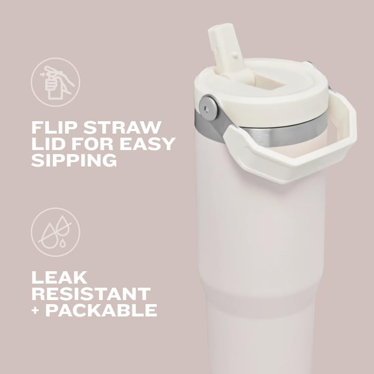 IceFlow Flip Straw Tumbler with Handle 30 oz (Tigerlily / 30 Ounces)