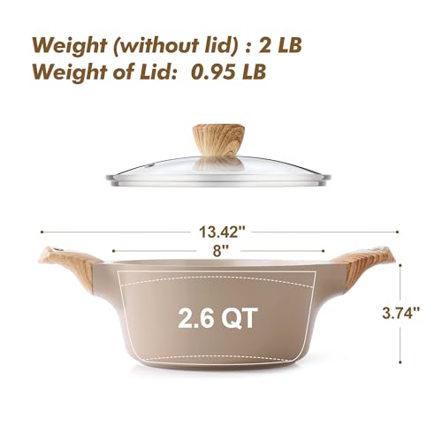 Ceramic Nonstick Pot (2.6 Quarts / Ceramic Taupe)