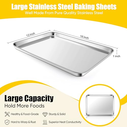 16x12 Inches Stainless Steel Jelly Roll Pan (2 Count)