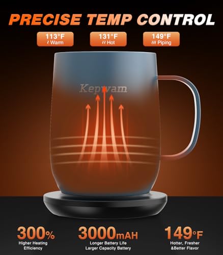 Self Heating Coffee Mug T2 (Steel Blue / 16oz)