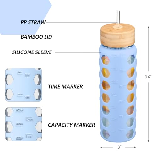 Glass Water Bottle (Glacier / 24 Ounces)