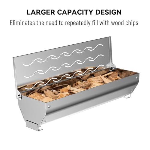 V Shape Wood Chip Smoker Box with Flat Base Bottom