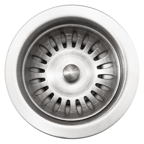 190-9180 - 3-1/2 inch Stainless Steel Kitchen Sink Basket Strainer, Durable Food Catcher Stopper for Metal Kitchen Sink, Ideal for Filtering Waste and Preventing Clogs (3.5 Inch - Stainless Steel)