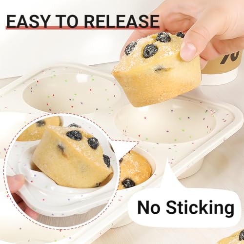 Silicone Muffin Pans for Baking (Creamy Confetti / Jumbo & Mini)