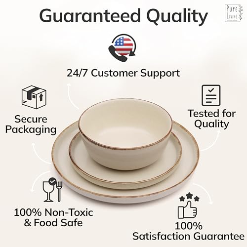 12 Piece Stoneware Dinnerware Set for 4 (Rustic / Beige / Set for 4 (12pcs))