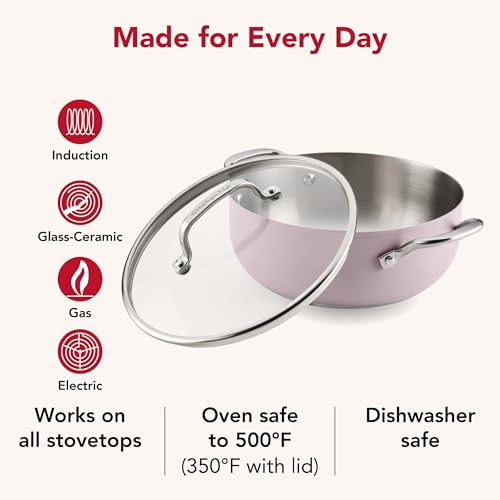 3 Ply Stainless Steel Casserole with Lid (Wildflower / 4 Quart)