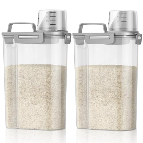 Rice Container 2 Pack 5 Lbs (Light Grey 3+3Qt)