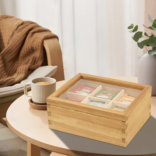 Wood Tea Bag Organizer (Carbonized / 6 Compartments)