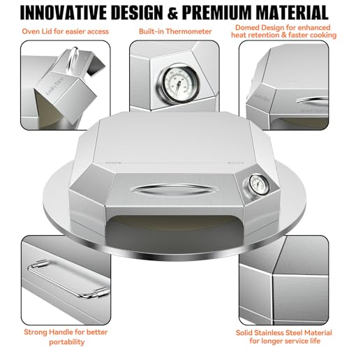 Stainless Steel Pizza Oven Kit for 22 Inch Charcoal Kettle Grilll