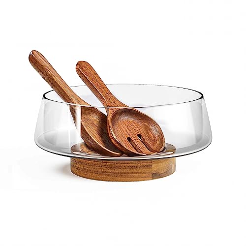 Extra Large Glass Salad Bowl Set
