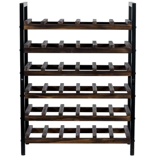 Wine Rack Freestanding Floor Stand (Solid Wood)