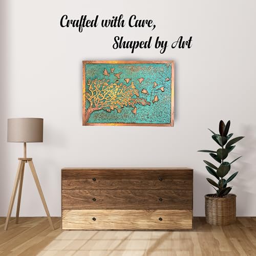 Handmade Copper Wall Art for Home (Tree of Peace / 19.6 x 27.5 in (Rectangular))