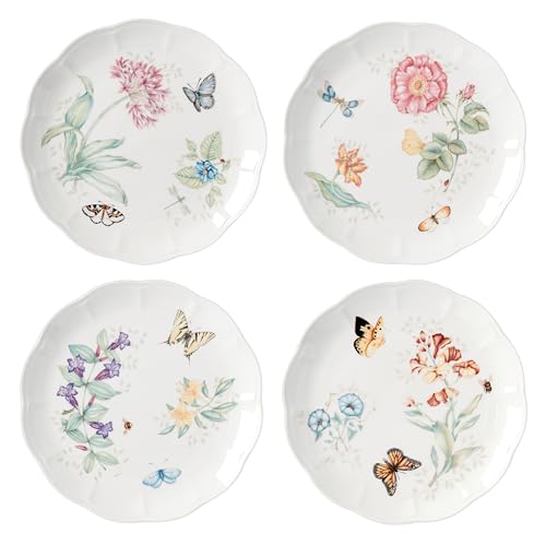 Butterfly Meadow Porcelain Dinner Plate Set for 4 (Dinner Plates, Set of 4)
