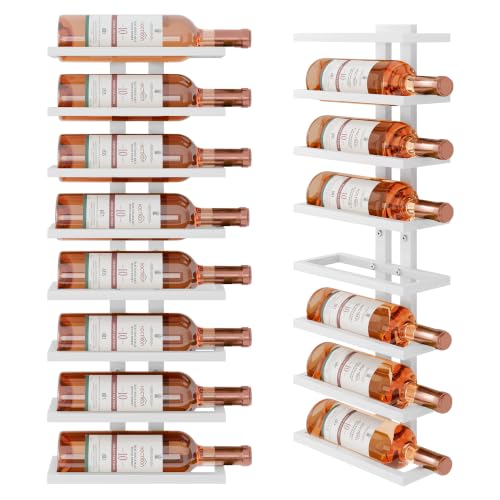 8 Tier Wall Mount Wine Rack (1 Pack (8 Bottles) / White)