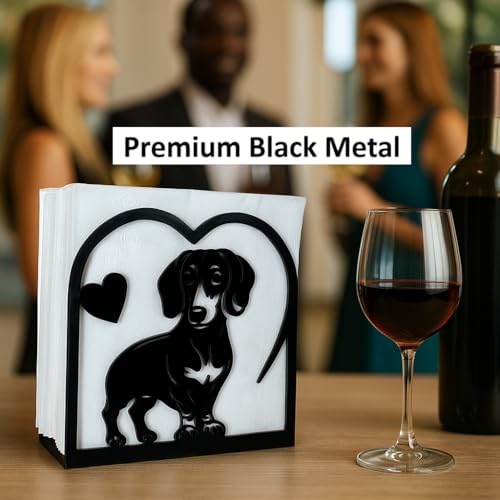 Dachshund & Cat Napkin Holder for Table (2 Count)