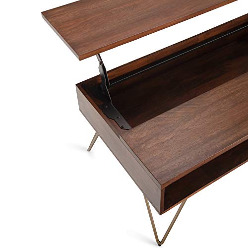 Hunter 48" Wide Solid Mango Wood Coffee Table in Umber Brown (Lift Top Coffee Table / 48 inch / Umber Brown)