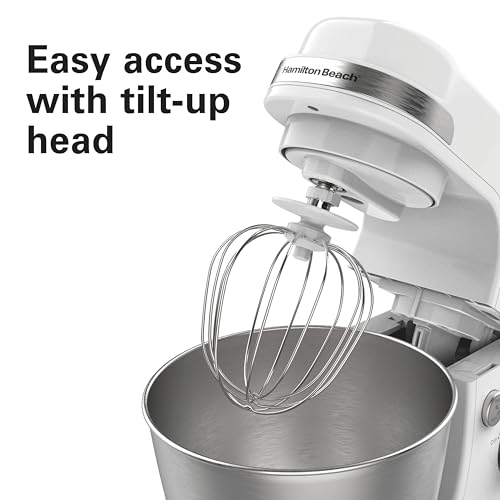 Electric Stand Mixer (White / 7 Speeds with Whisk & Splash Guard)